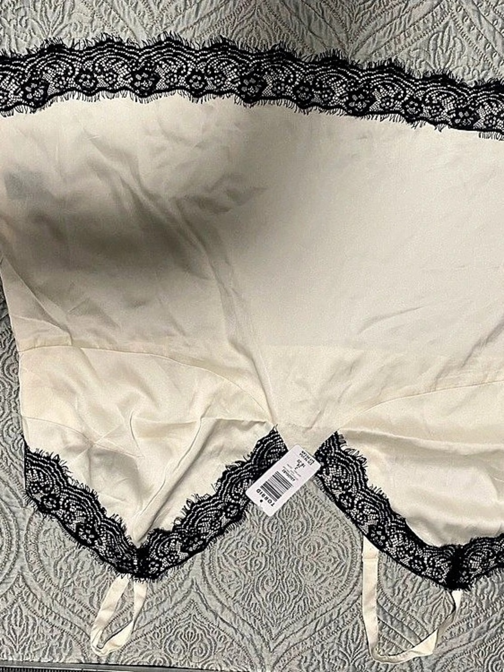 TORRID Satin Lace Trim Cami Lace-Trim Chemise White & Black Size 2
